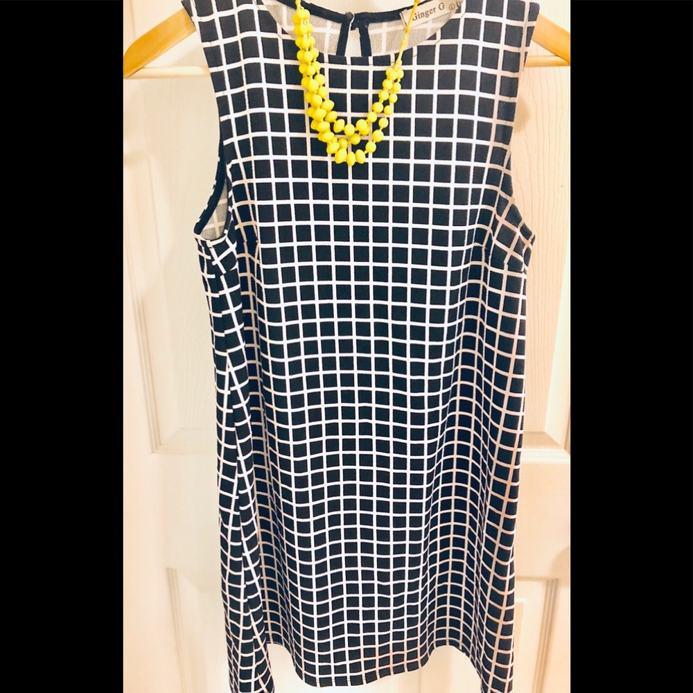 Ginger G Black & White Sleeveless Dress